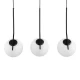 Μοντέρνο Κρεμαστό Φωτιστικό Οροφής Τρίφωτο 3 x E27 Μαύρο - Λευκό Μεταλλικό Μπάλα Μ74 x Π25 x Υ50cm