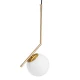 Μοντέρνο Κρεμαστό Φωτιστικό Οροφής Μονόφωτο 1 x E27 Χρυσό - Λευκό Μεταλλικό Μπάλα Φ15 x Υ49cm