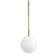 Μοντέρνο Κρεμαστό Φωτιστικό Οροφής Μονόφωτο 1 x E27 Χρυσό - Λευκό Μεταλλικό Μπάλα Φ15 x Υ49cm