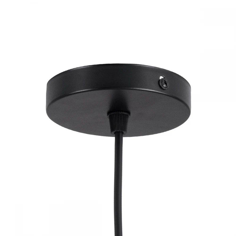 Μοντέρνο Κρεμαστό Φωτιστικό Οροφής Μονόφωτο 1 x E27 Μαύρο - Λευκό Μεταλλικό Μπάλα Φ15 x Υ49cm