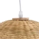 Μοντέρνο Κρεμαστό Φωτιστικό Οροφής Μονόφωτο 1 x E27 Μπεζ Μπαμπού Καμπάνα D42 x H44cm