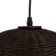 Μοντέρνο Κρεμαστό Φωτιστικό Οροφής Μονόφωτο 1 x E27 Καφέ Μπαμπού Καμπάνα D42 x H44cm