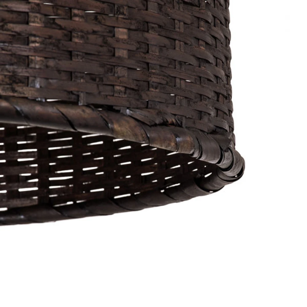 Μοντέρνο Κρεμαστό Φωτιστικό Οροφής Μονόφωτο 1 x E27 Καφέ Μπαμπού Καμπάνα D42 x H44cm