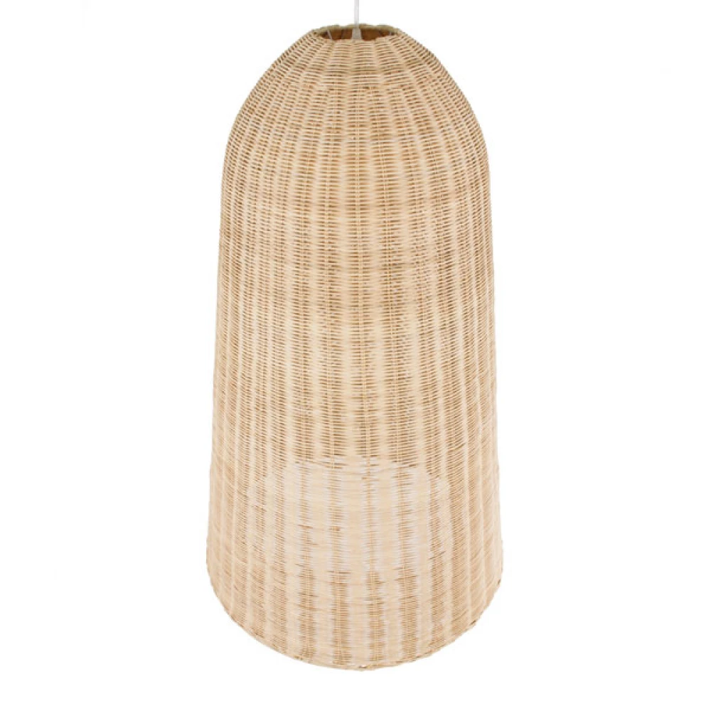 Μοντέρνο Κρεμαστό Φωτιστικό Οροφής Μονόφωτο 1 x E27 Μπεζ Μπαμπού Καμπάνα D60 x H100cm