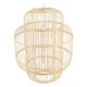 Vintage Κρεμαστό Φωτιστικό Οροφής Μονόφωτο Μπεζ Ξύλινο Bamboo Πλέγμα Φ48 x Υ60cm