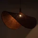 Μοντέρνο Κρεμαστό Φωτιστικό Οροφής Μονόφωτο 1 x E27 Καφέ Bamboo Πλέγμα D100 x H55cm