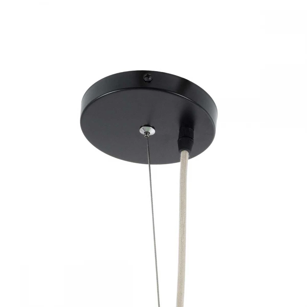 Vintage Κρεμαστό Φωτιστικό Οροφής Μονόφωτο 1 x E27 AC220-240V IP20 - Φ40 x Υ80cm - Μπεζ Μεταλλικό με Μπαμπού Πλέγμα