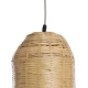 Boho Κρεμαστό Φωτιστικό Οροφής Μονόφωτο 1 x E27 AC220-240V IP20 - Φ20 x Υ80cm - Μπεζ Ξύλινο Μπαμπού Καμπάνα