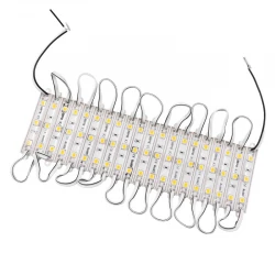 GloboStar® 73702 20 Τεμάχια x LED Modules 3 x SMD 5050 0.8W 70lm DC 12V IP66 Θερμό Λευκό 3000K