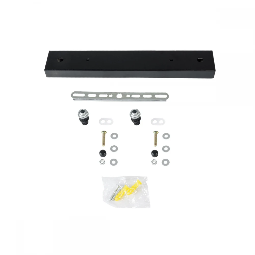 Ροζέτα Φωτιστικού Μαύρη Ορθογώνια με 2 Τρύπες Μ30 x Π5 x Υ2cm