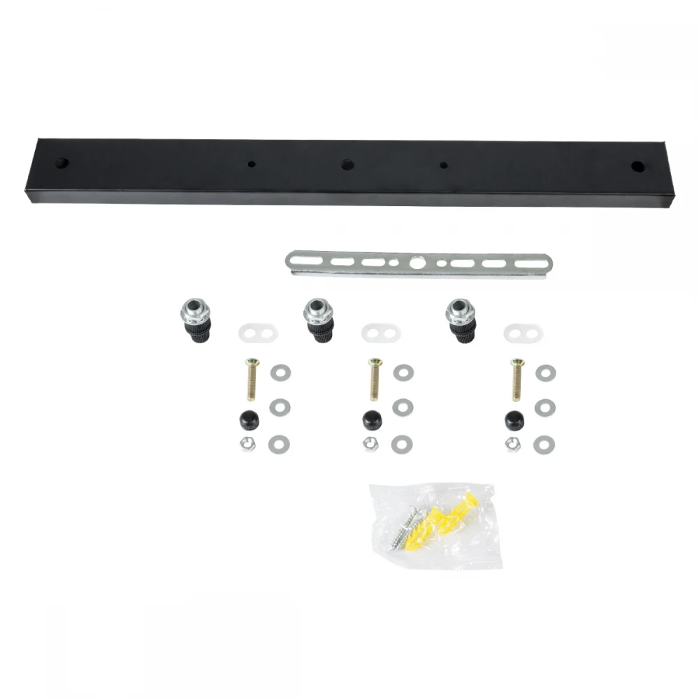 Ροζέτα Φωτιστικού Μαύρη Ορθογώνια με 3 Τρύπες Μ50 x Π5 x Υ2cm