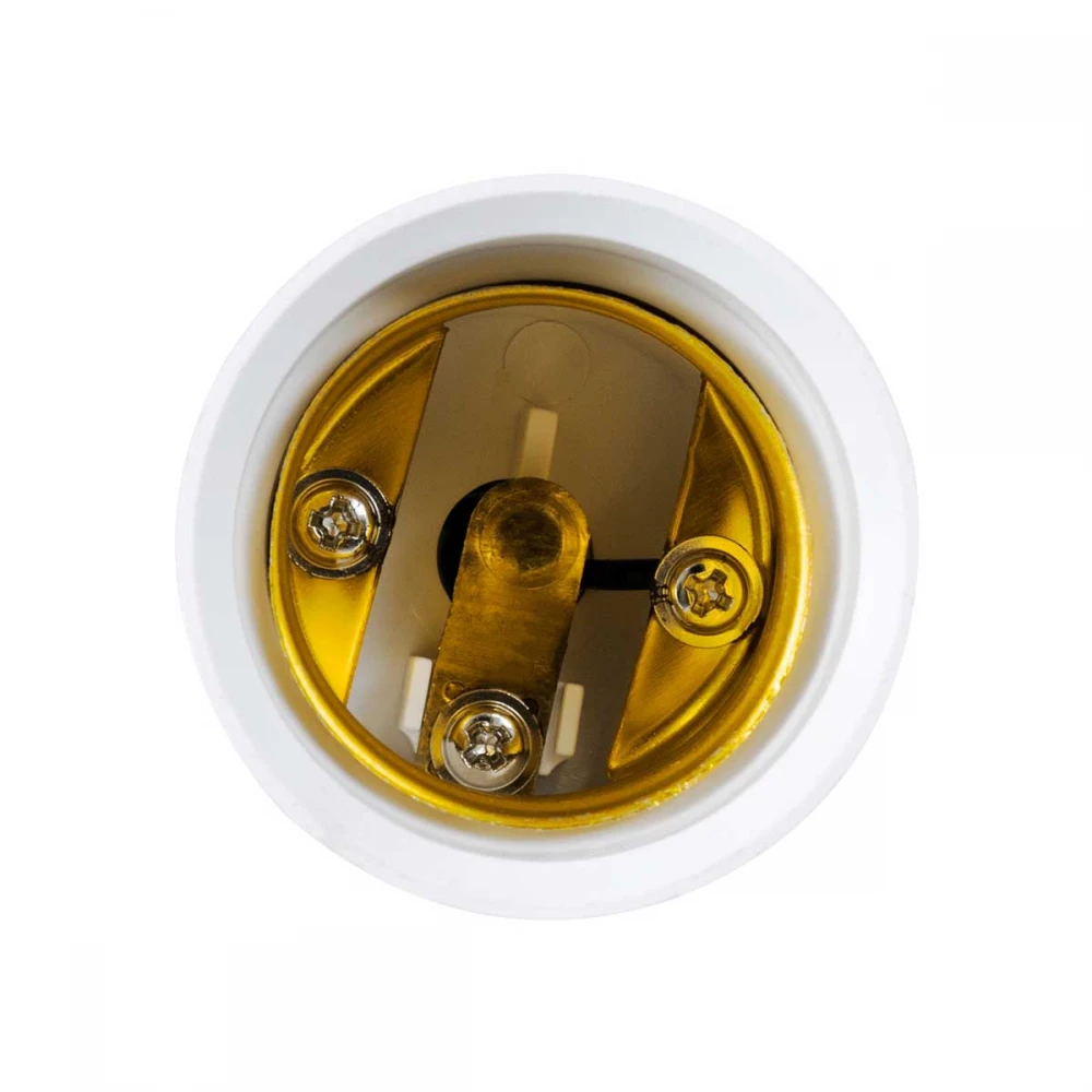 Πλαστικός Αντάπτορας Μετατροπέας από 1xE27 Ντουί σε 1xE27 Ντουί Λευκό Φ4 x Υ6.5cm GloboStar