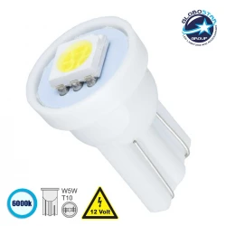 Λάμπα Αυτοκινήτου T10 W5W LED 1 SMD 5050 0.8W 120lm 120° DC 12V IP20 Ψυχρό Λευκό 6000K - GloboStar 