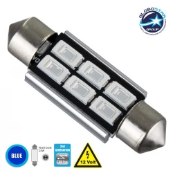 Λάμπα Αυτοκίνητου 39mm FESTOON - C5W 2nd Generation Can-Bus Series LED 6 SMD 5630 4W 480lm 120° DC 12V IP20 Μπλε Globostar