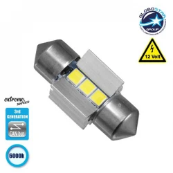Σωληνωτός LED Extreme Series Can-Bus 3ης Γενιάς 28mm 2.8w 12V Ψυχρό Λευκό 6000k GloboStar