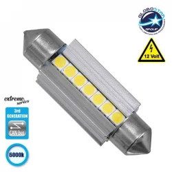 Σωληνωτός LED Extreme Series Can-Bus 3ης Γενιάς 39mm 3.8w 12V Ψυχρό Λευκό 6000k GloboStar