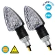 GloboStar ΣΕΤ 2 x Φλάς Μοτοσυκλέτας Universal Triangle LED Diode 5W DC 12V Πορτοκαλί Αδιάβροχα IP65