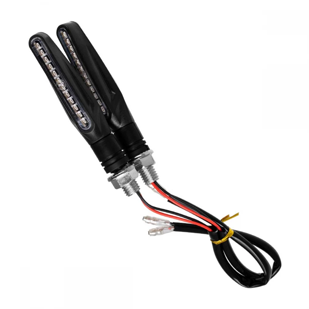 GloboStar ΣΕΤ 2 x Φλάς Μοτοσυκλέτας Universal Line LED SMD 5050 5W DC 12V με Τρεχούμενο Εφέ Φωτισμού Πορτοκαλί Αδιάβροχα IP65