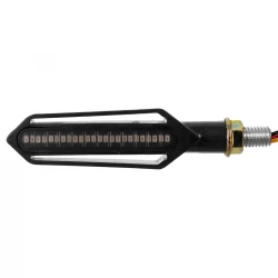 GloboStar ΣΕΤ 2 x Φλάς Μοτοσυκλέτας Universal Knife LED SMD 5050 5W DC 12V 2 Λειτουργιών Κόκκινο για Πορείας-Stop & με Τρεχούμενο Εφέ Φωτισμού Πορτοκαλί για Φλας Αδιάβροχα IP65