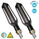 GloboStar ΣΕΤ 2 x Φλάς Μοτοσυκλέτας Universal Knife LED SMD 5050 5W DC 12V 2 Λειτουργιών Λευκό 6000K για Φώτα Ημέρας & με Τρεχούμενο Εφέ Φωτισμού Πορτοκαλί για Φλας Αδιάβροχα IP65