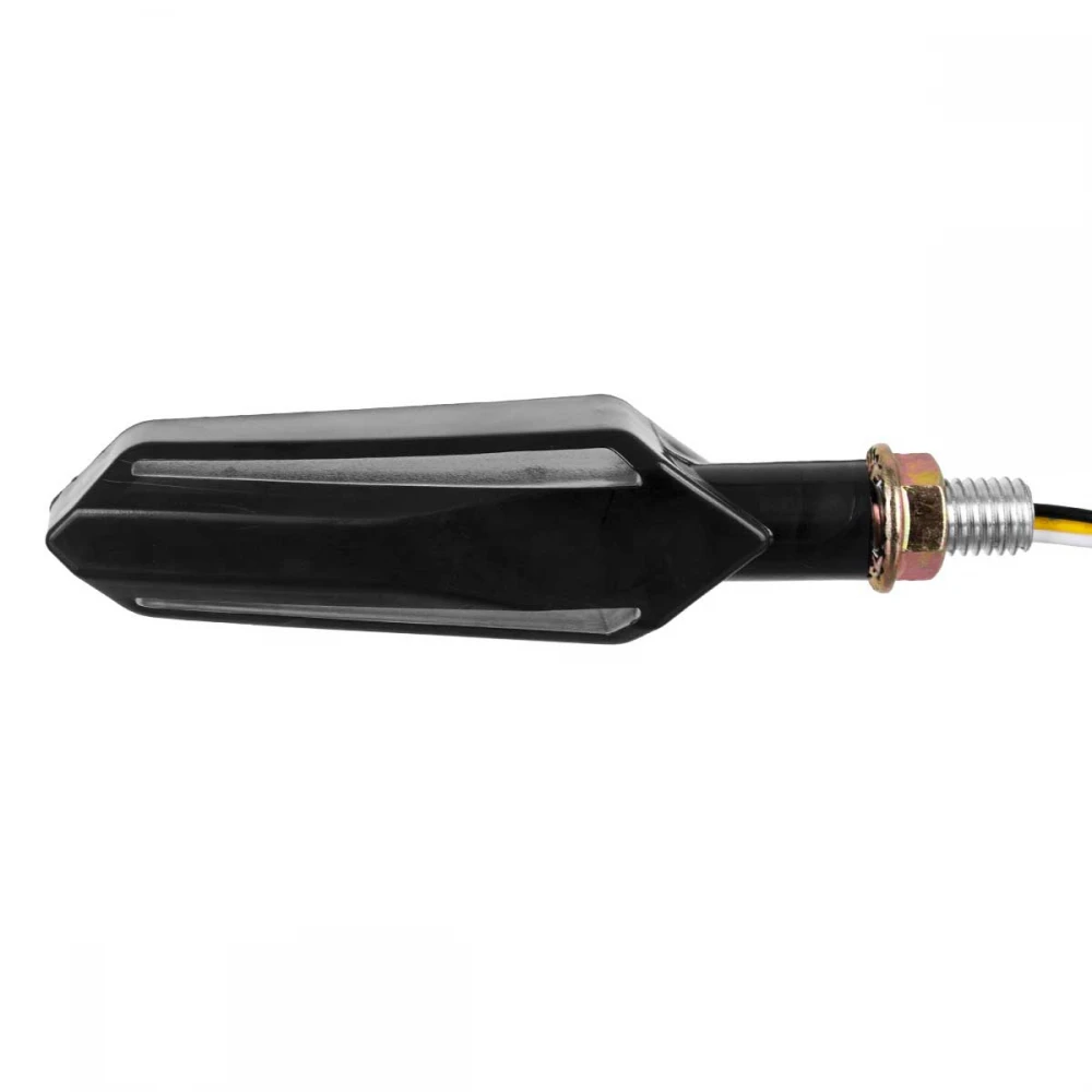 GloboStar ΣΕΤ 2 x Φλάς Μοτοσυκλέτας Universal Knife LED SMD 5050 5W DC 12V 2 Λειτουργιών Λευκό 6000K για Φώτα Ημέρας & με Τρεχούμενο Εφέ Φωτισμού Πορτοκαλί για Φλας Αδιάβροχα IP65