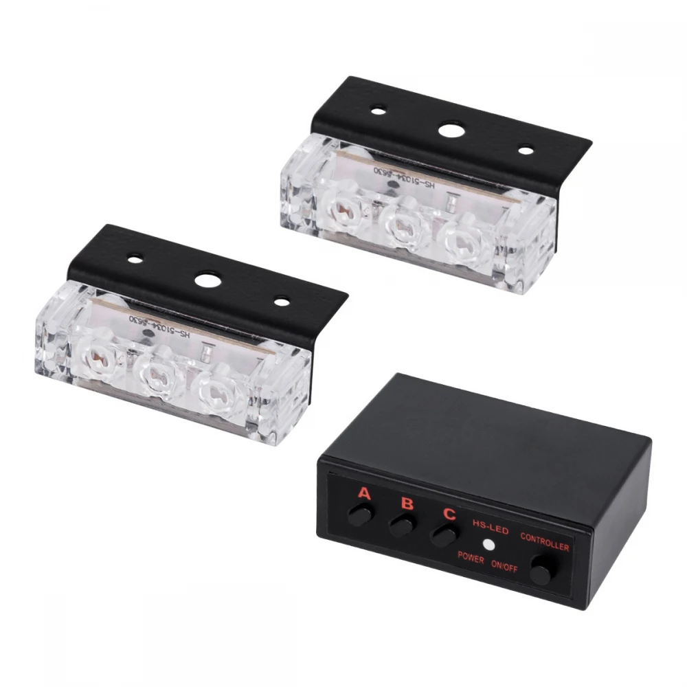 PRO Series ΣΕΤ 2 x Μπάρες Σήμανσης Οχήματος Αστυνομίας για Αυτοκίνητα & Φορτηγά 3 Προγραμμάτων Φωτισμού STROBE LED HIGH POWER 6W DC 10-30V Αδιάβροχο IP65 Μπλε & Κόκκινο Globostar