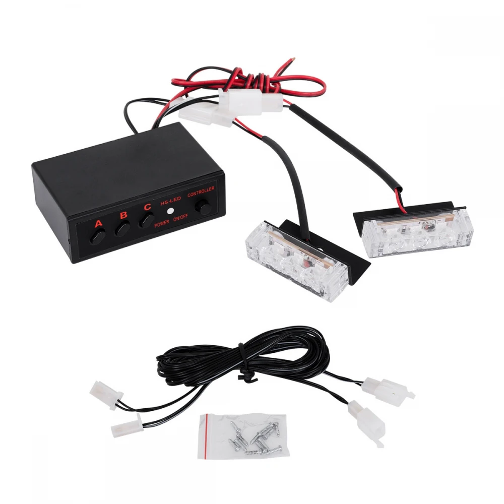 PRO Series ΣΕΤ 2 x Μπάρες Σήμανσης Οχήματος Αστυνομίας για Αυτοκίνητα & Φορτηγά 3 Προγραμμάτων Φωτισμού STROBE LED HIGH POWER 6W DC 10-30V Αδιάβροχο IP65 Μπλε & Κόκκινο Globostar