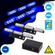 PRO Series ΣΕΤ 2 x Μπάρες Σήμανσης Οχήματος Αστυνομίας για Αυτοκίνητα & Φορτηγά 3 Προγραμμάτων Φωτισμού STROBE LED HIGH POWER 18W DC 10-30V Αδιάβροχο IP65 Μπλε Globostar