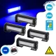 PRO Series ΣΕΤ 4 x Μπάρες Σήμανσης Οχήματος Αστυνομίας για Αυτοκίνητα & Φορτηγά 13 Προγραμμάτων Φωτισμού STROBE LED CREE CXB COB 36W DC 10-30V Αδιάβροχο IP65 Μπλε GloboStar