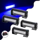 PRO Series ΣΕΤ 4 x Μπάρες Σήμανσης Οχήματος Αστυνομίας για Αυτοκίνητα & Φορτηγά 13 Προγραμμάτων Φωτισμού STROBE LED CREE CXB COB 36W DC 10-30V Αδιάβροχο IP65 Μπλε GloboStar