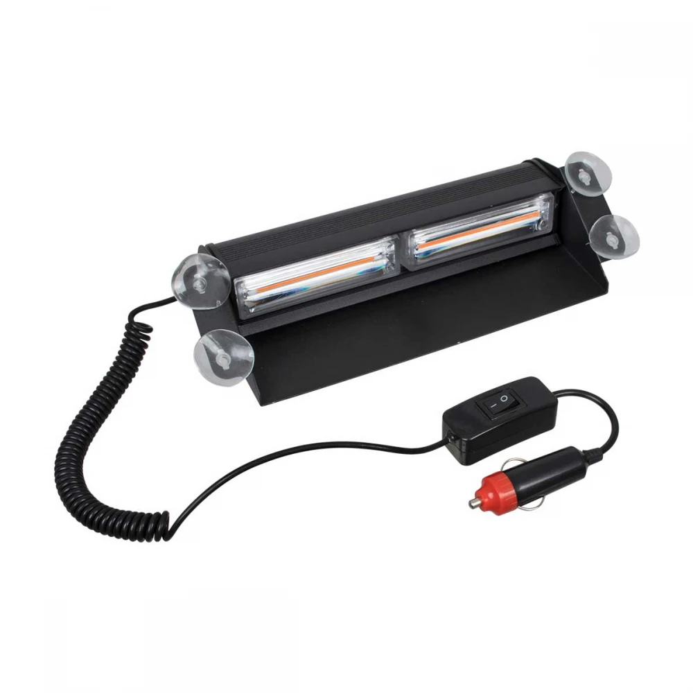 PRO Series Μπάρα Σήμανσης με Βεντούζες για Παρμπρίζ Οχήματος Οδικής Βοήθείας για Αυτοκίνητα & Φορτηγά 13 Προγραμμάτων Φωτισμού LED CREE CXB COB 18W DC 10-30V IP20 Πορτοκαλί GloboStar