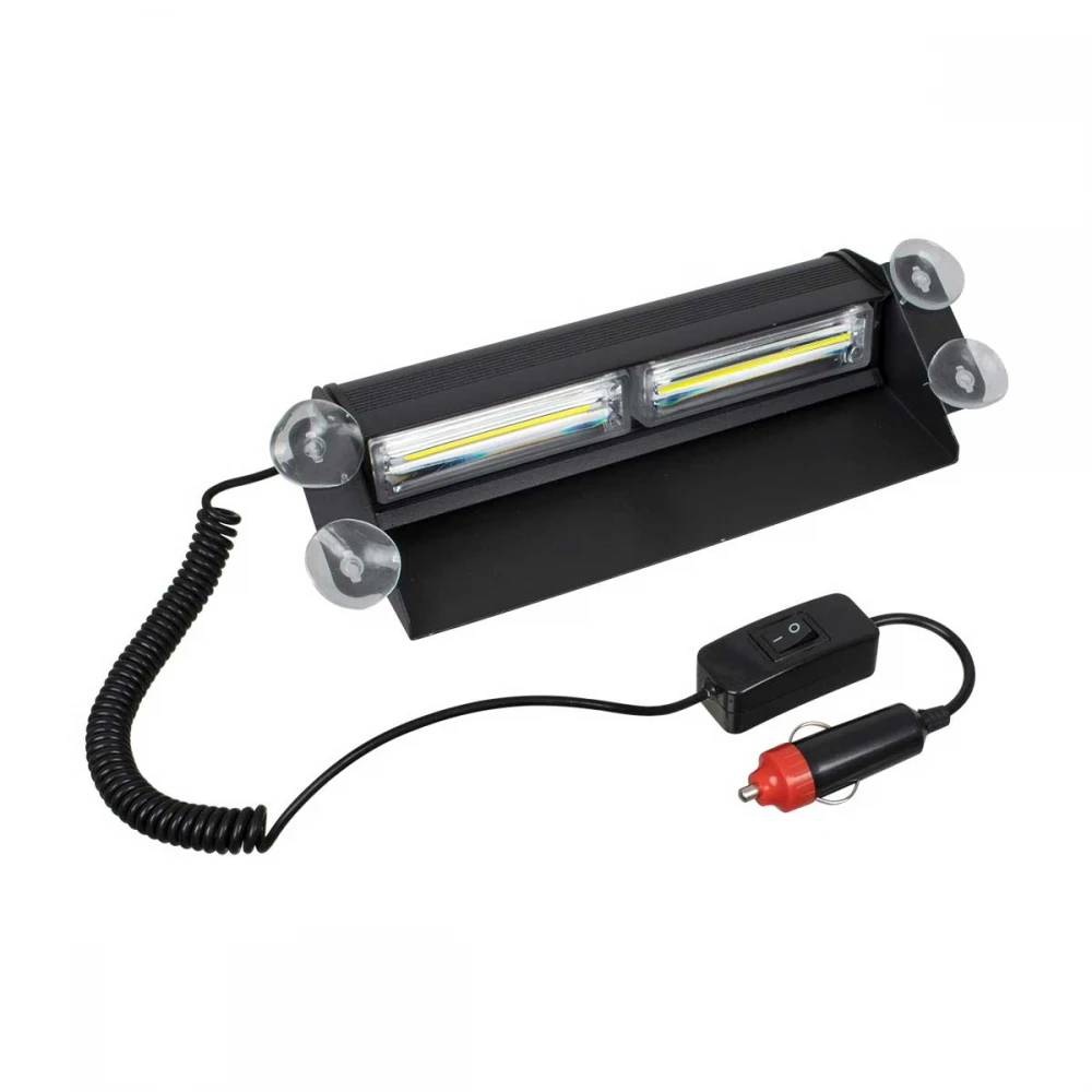 PRO Series Μπάρα Σήμανσης με Βεντούζες για Παρμπρίζ Οχήματος Ασθενοφόρου για Αυτοκίνητα & Φορτηγά 13 Προγραμμάτων Φωτισμού LED CREE CXB COB 18W DC 10-30V IP20 Ψυχρό Λευκό 6000K GloboStar