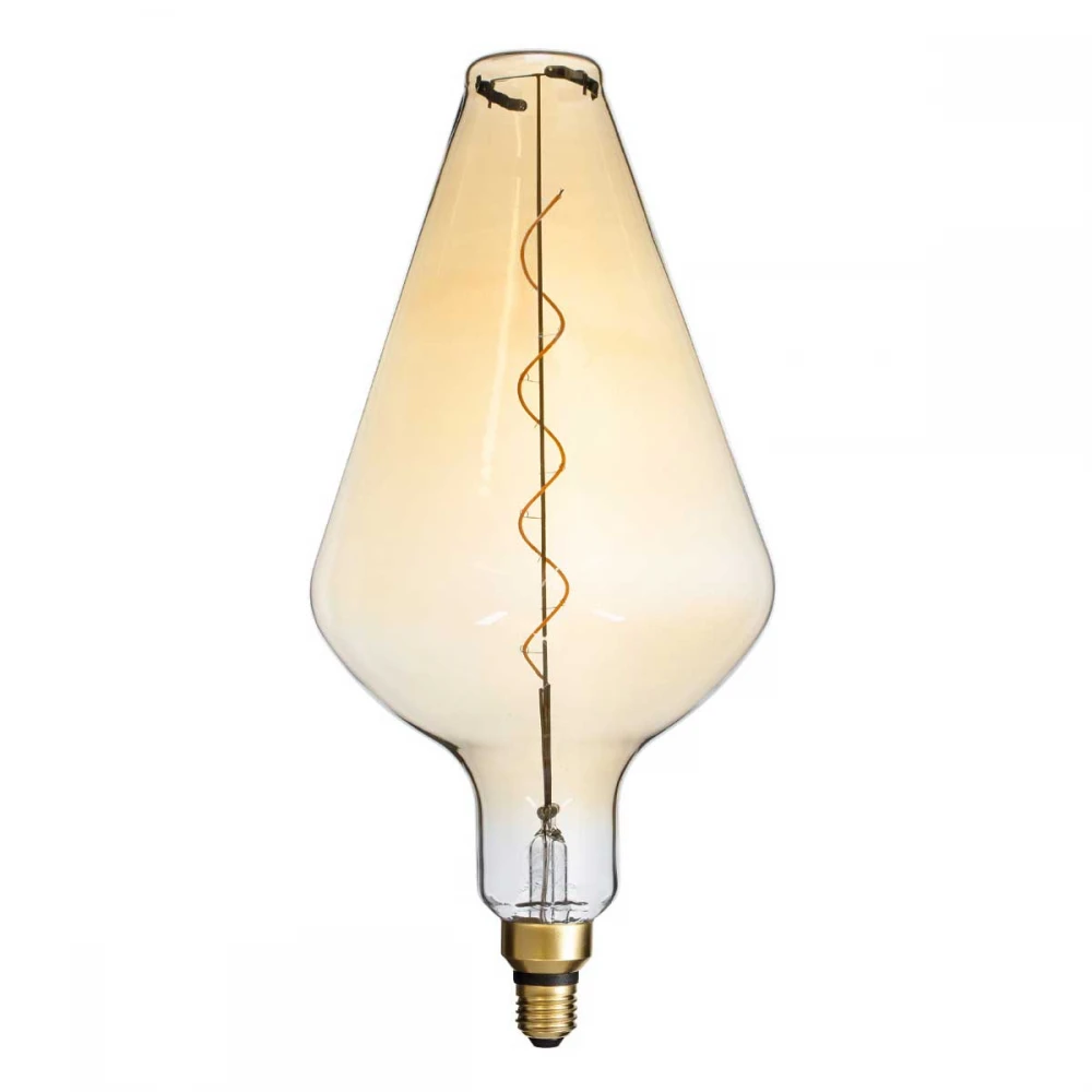 Λάμπα LED Soft S Spiral Filament E27 BA200 ROCKET Γλόμπος 6W 420lm 360° AC 220-240V IP20 Φ20 x Υ41.5cm Ultra Θερμό Λευκό 2200K με Μελί Γυαλί - Dimmable