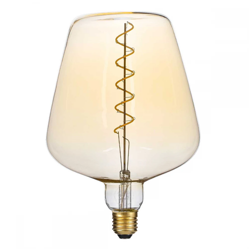 Λάμπα LED Soft S Spiral Filament E27 NT170 BRANDY Γλόμπος 6W 420lm 360° AC 220-240V IP20 Φ17 x Υ23cm Ultra Θερμό Λευκό 2200K με Μελί Γυαλί - Dimmable