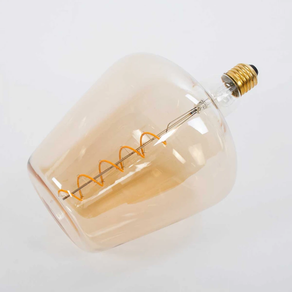 Λάμπα LED Soft S Spiral Filament E27 NT170 BRANDY Γλόμπος 6W 420lm 360° AC 220-240V IP20 Φ17 x Υ23cm Ultra Θερμό Λευκό 2200K με Μελί Γυαλί - Dimmable