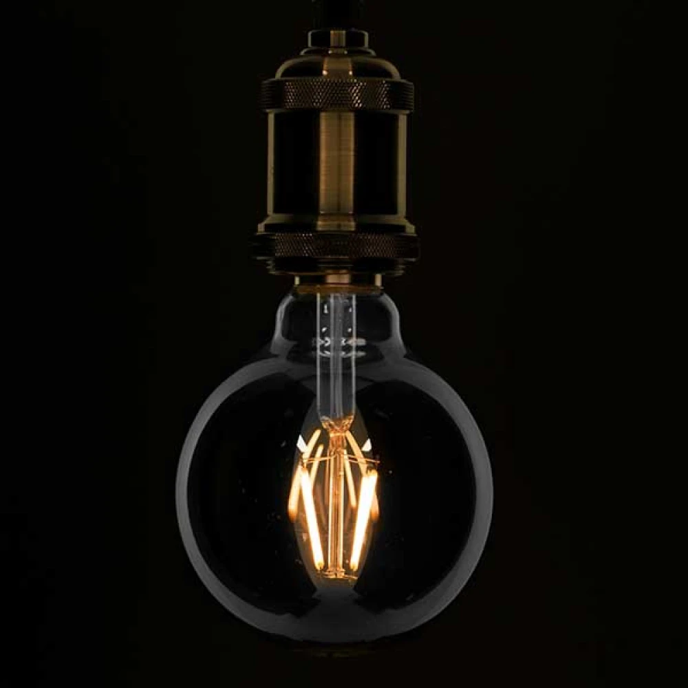Λάμπα E27 G95 Γλόμπος LED FILAMENT 4W 400 lm 320° AC 85-265V Edison Retro με Φιμέ Γυαλί Θερμό Λευκό 2700 K Dimmable