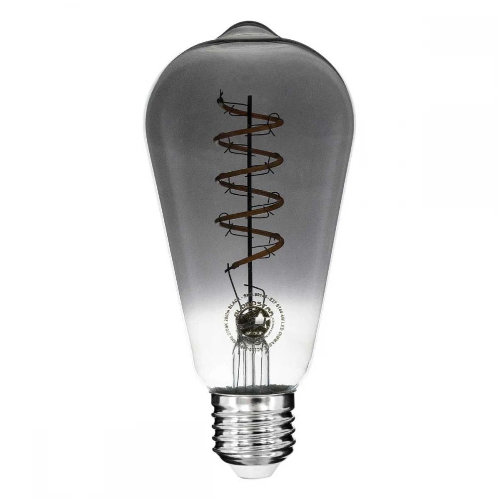 Λάμπα LED Soft S Spiral Filament E27 ST64 Αχλάδι 4W 280lm 360° AC 220-240V IP20 Φ6.4 x Υ14cm Θερμό Λευκό 2700K με Φιμέ Γυαλί Dimmable