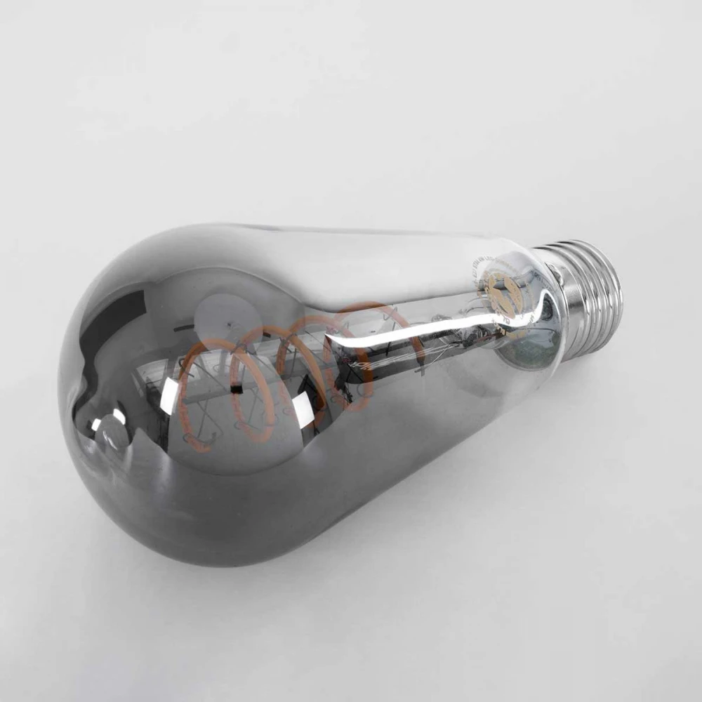 Λάμπα LED Soft S Spiral Filament E27 ST64 Αχλάδι 4W 280lm 360° AC 220-240V IP20 Φ6.4 x Υ14cm Θερμό Λευκό 2700K με Φιμέ Γυαλί Dimmable
