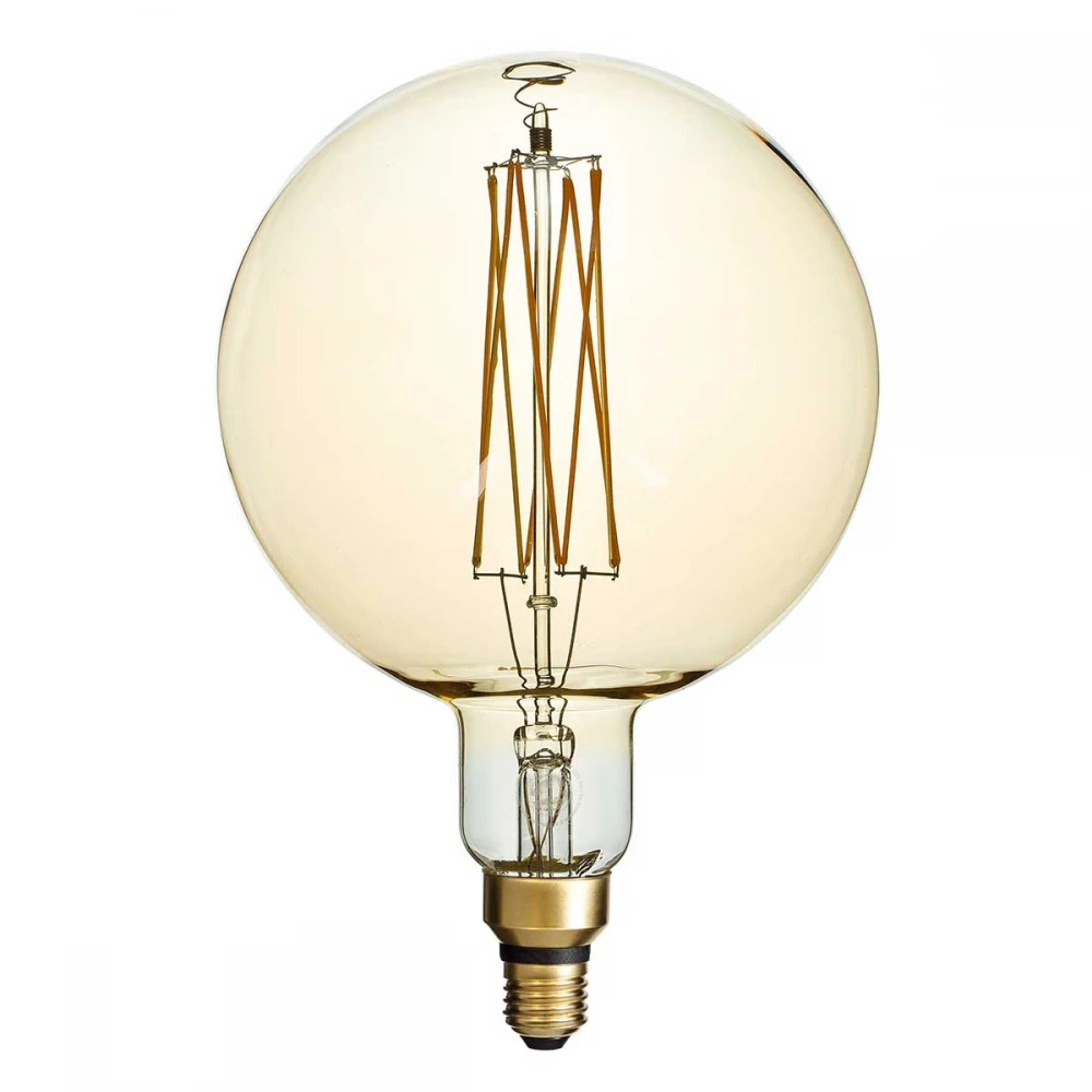 Λάμπα LED Long Filament E27 G200 PITAYAS Γλόμπος 8W 720lm 360° AC 220-240V IP20 Φ20 x Υ30cm Ultra Θερμό Λευκό 2200K με Μελί Γυαλί - Dimmable