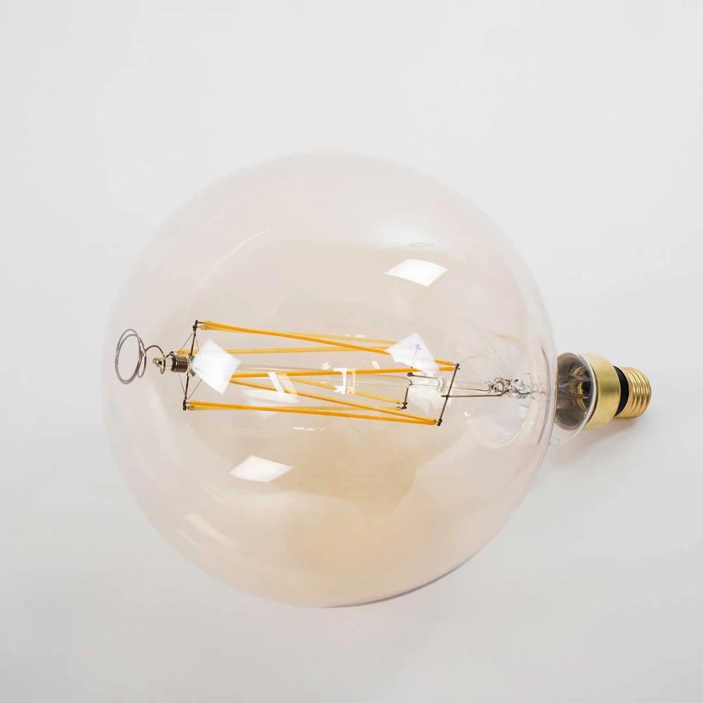 Λάμπα LED Long Filament E27 G200 PITAYAS Γλόμπος 8W 720lm 360° AC 220-240V IP20 Φ20 x Υ30cm Ultra Θερμό Λευκό 2200K με Μελί Γυαλί - Dimmable