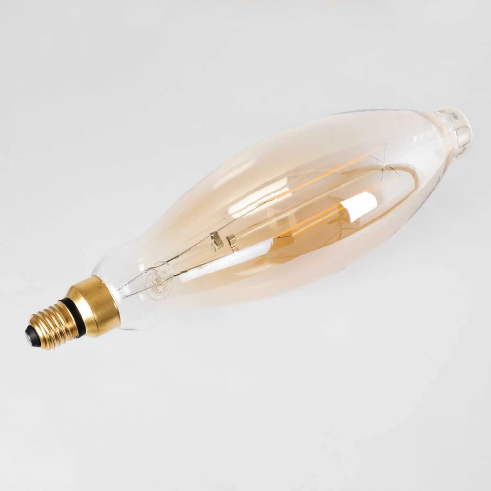 Λάμπα LED Long Filament E27 3.5K AVOCADOS Γλόμπος 8W 650lm 360° AC 220-240V IP20 Φ12 x Υ44cm Ultra Θερμό Λευκό 2200K με Μελί Γυαλί Dimmable