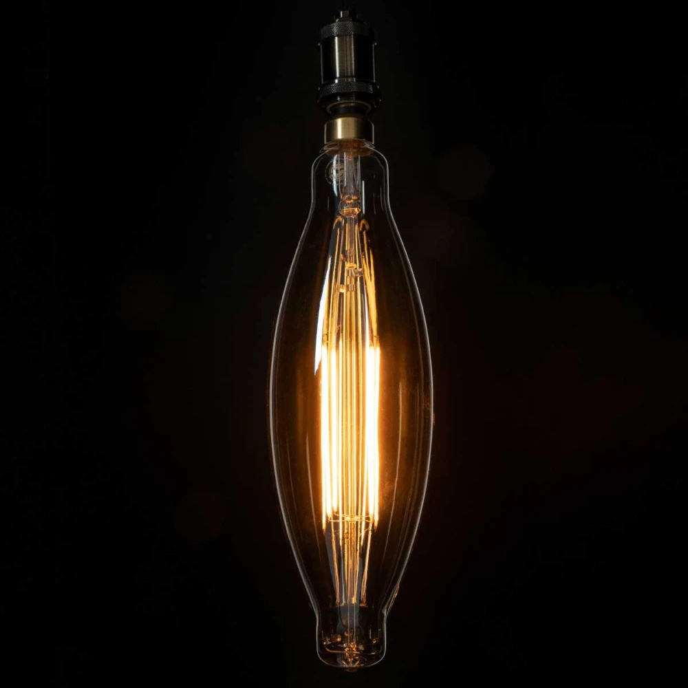 Λάμπα LED Long Filament E27 3.5K AVOCADOS Γλόμπος 8W 650lm 360° AC 220-240V IP20 Φ12 x Υ44cm Ultra Θερμό Λευκό 2200K με Μελί Γυαλί Dimmable