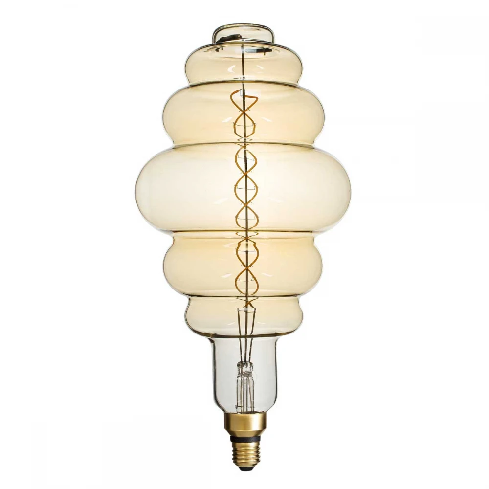 Λάμπα LED Soft S Spiral Filament E27 BH200 GRAPES Γλόμπος 8W 560lm 360° AC 220-240V IP20 Φ20 x Υ41cm Ultra Θερμό Λευκό 2200K με Μελί Γυαλί - Dimmable