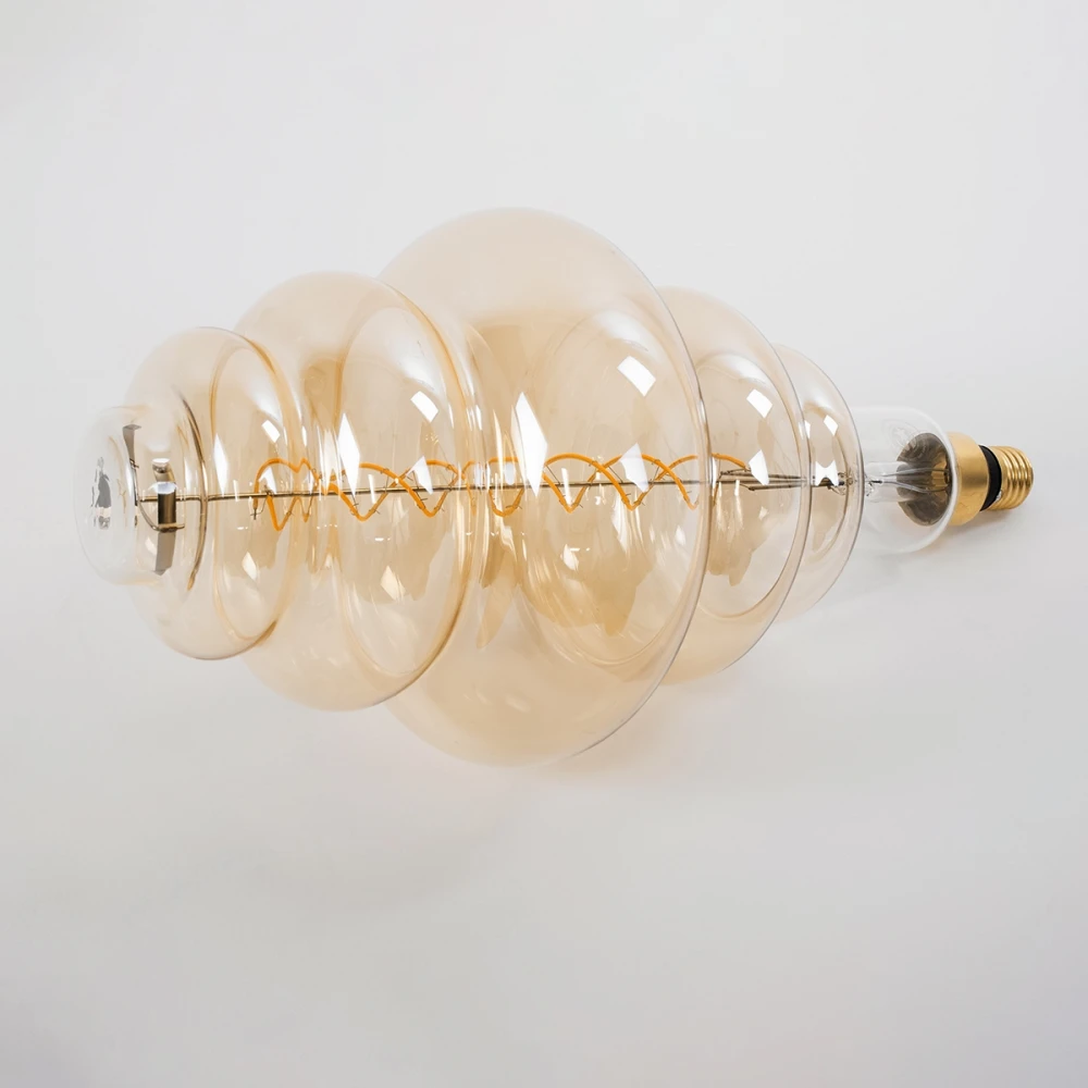 Λάμπα E27 BH200 Grapes LED SOFT SPIRAL FILAMENT 12W 1060 lm 320° AC 85-265V Edison Retro με Μελί Γυαλί Ultra Θερμό Λευκό 2200 K Dimmable