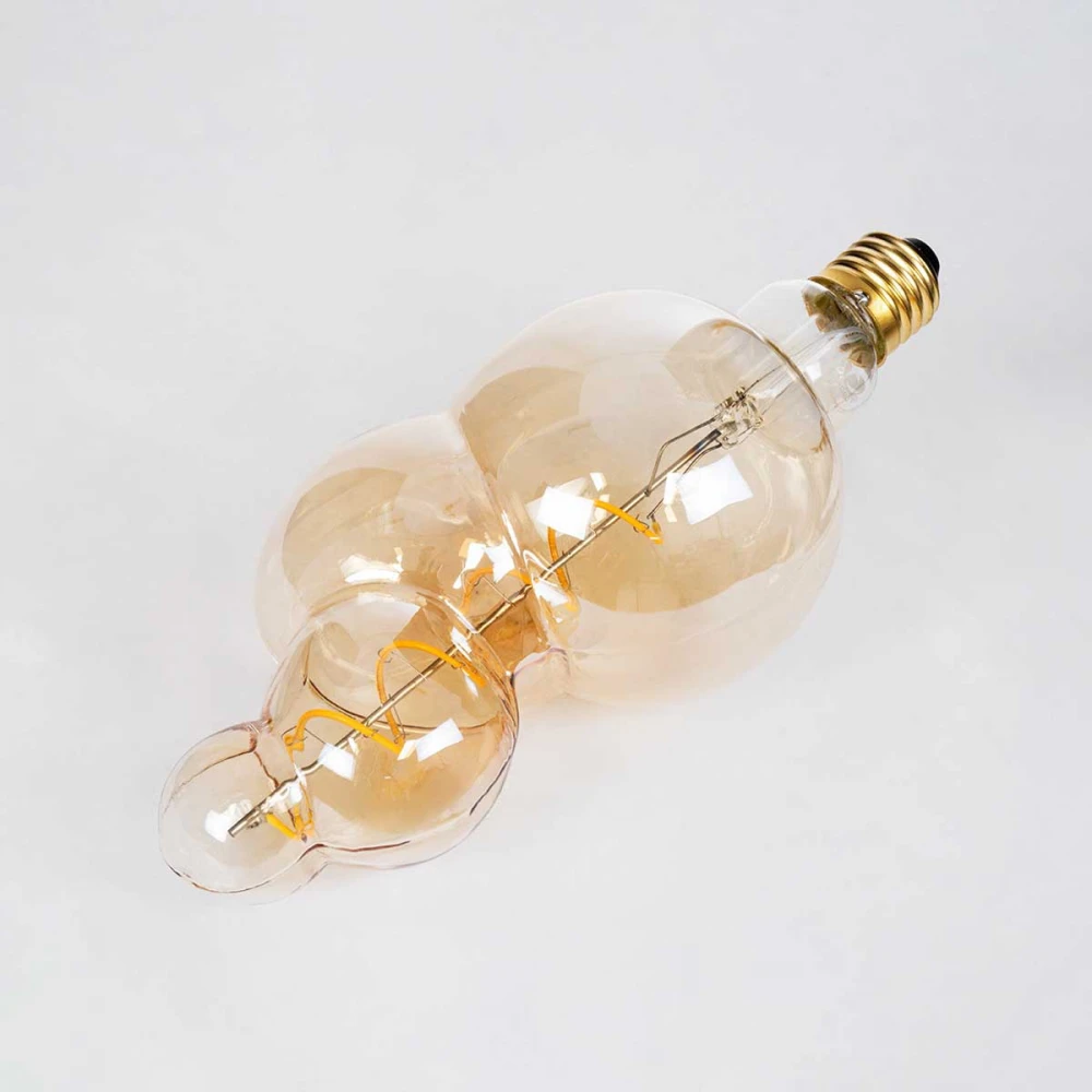 Λάμπα LED Soft S Spiral Filament E27 BB100 BUBBLES Γλόμπος 6W 420lm 360° AC 220-240V IP20 Φ10 x Υ24cm Ultra Θερμό Λευκό 2200K με Μελί Γυαλί - Dimmable - 3 Years Warranty