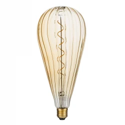 Λάμπα LED Soft S Spiral Filament E27 OT120 ZEPPELIN Γλόμπος 6W 420lm 360° AC 220-240V IP20 Φ12 x Υ46cm Ultra Θερμό Λευκό 2200K με Μελί Γυαλί - Dimmable - 3 Years Warranty