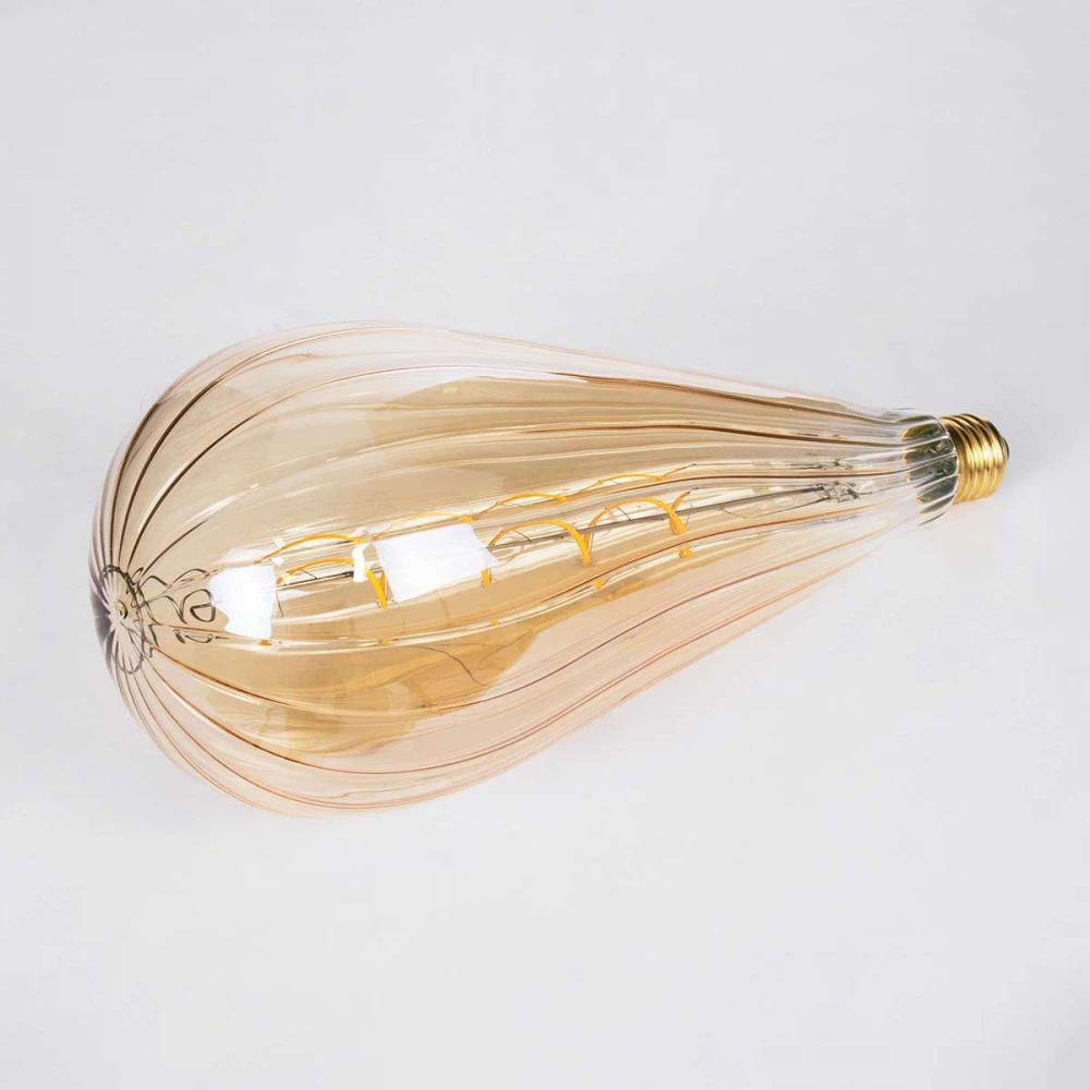 Λάμπα LED Soft S Spiral Filament E27 OT120 ZEPPELIN Γλόμπος 6W 420lm 360° AC 220-240V IP20 Φ12 x Υ46cm Ultra Θερμό Λευκό 2200K με Μελί Γυαλί - Dimmable - 3 Years Warranty