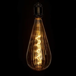 Λάμπα LED Soft S Spiral Filament E27 OT120 ZEPPELIN Γλόμπος 6W 420lm 360° AC 220-240V IP20 Φ12 x Υ46cm Ultra Θερμό Λευκό 2200K με Μελί Γυαλί - Dimmable - 3 Years Warranty