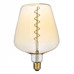 Λάμπα LED Soft S Spiral Filament E27 NT170 BRANDY Γλόμπος 6W 420lm 360° AC 220-240V IP20 Φ17 x Υ23cm Ultra Θερμό Λευκό 2200K με Μελί Γυαλί - Dimmable - 3 Years Warranty