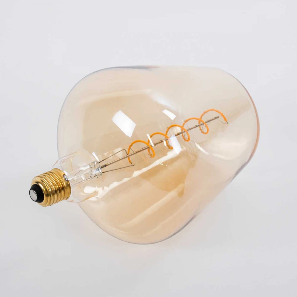 Λάμπα LED Soft S Spiral Filament E27 NT170 BRANDY Γλόμπος 6W 420lm 360° AC 220-240V IP20 Φ17 x Υ23cm Ultra Θερμό Λευκό 2200K με Μελί Γυαλί - Dimmable - 3 Years Warranty